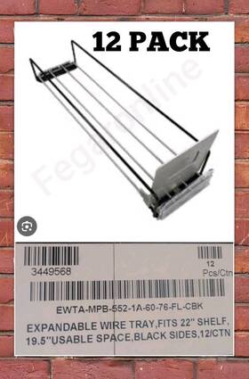 Trion Industries Ewta-mpb-552-1a-60-76-fl-cbk 12 Pack Expandable Wire Tray Open Fits 22 Inch