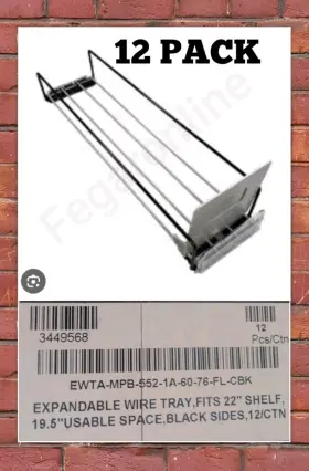 Ewta-mpb-552-1a-60-76-fl-cbk Trion Industries 12 Pack Expandable Wire Tray Open Fits 22 Inch