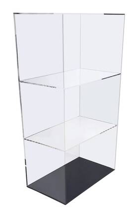 Tz Tagz Dc-2fxd-18.5-bb Tftz Clear Acrylic Display Case With Black Base Cam-lock Or Magnetic Closure