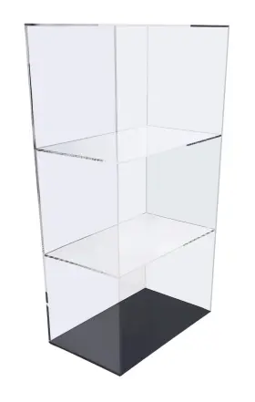 Dc-2fxd-18.5-bb Tz Tagz Tftz Clear Acrylic Display Case With Black Base Cam-lock Or Magnetic Closure