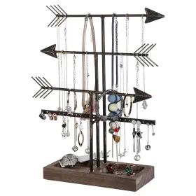 Urban Deco 791262864218 Arrow Jewelry Organizer Stand 4-tier Black Necklace
