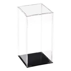 Uxcell 21041000 Acrylic Clear Display Case Box 3.9x3.9x9.8 Inch With Black Base