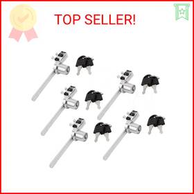Uxcell A16111100ux0249 Drawer Display Case Showcase Window Sliding Glass Door Lock W Keys 5pcs
