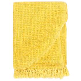 Vidaxl 718475734000 Cozy Mustard Yellow Cotton Throw Blanket 49.2x59.1 Soft Home Decor