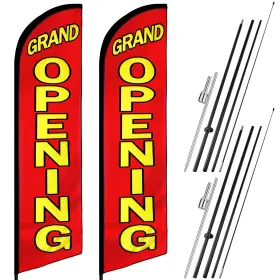 Lua-vitalcozy-2873 Vitalcozy 2 Sets Large Feather Flag 15 X 2.3 Ft Grand Opening Open Hiring Sale Advertis