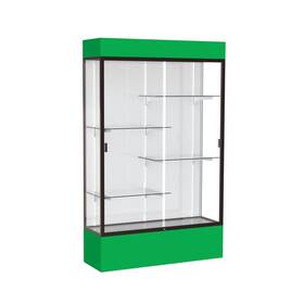 Waddell 014935703844 Spirit 48 Inch W X 80 H 16 D Lighted Floor Case White Back Dk. Bronze