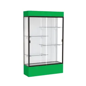 Waddell 014935703844 Spirit 48 Inch W X 80 H 16 D Lighted Floor Case White Back Dk. Bronze