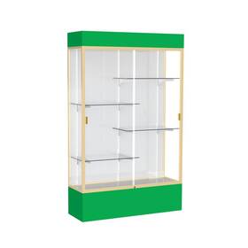 Waddell 014935703943 Spirit 48 Inch W X 80 H 16 D Lighted Floor Case White Back Champagne Finish