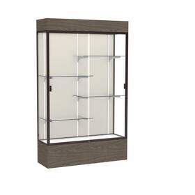 Waddell 014935707675 Reliant 48 Inch W X 80 H 16 D Lighted Floor Case Plaque Back Dk. Bronze