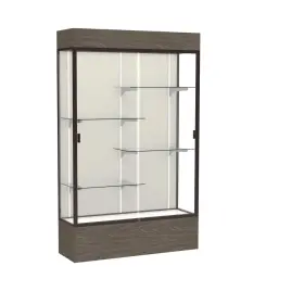 Waddell 014935707675 Reliant 48 Inch W X 80 H 16 D Lighted Floor Case Plaque Back Dk. Bronze