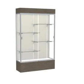 Waddell 014935707934 Reliant 48 Inch W X 80 H 16 D Lighted Floor Case Plaque Back Satin Finish