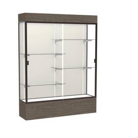 Waddell 014935708436 Reliant 60 Inch W X 80 H 16 D Lighted Floor Case Plaque Back Dk. Bronze