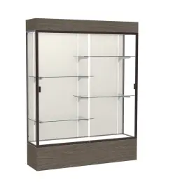 Waddell 014935708436 Reliant 60 Inch W X 80 H 16 D Lighted Floor Case Plaque Back Dk. Bronze