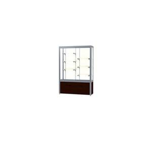 Waddell 10404pb-sn-w Challenger 48 Inch W X 66 H 16 D Floor Case Plaque Back Satin Finish