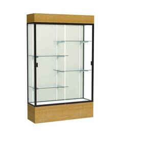 Waddell 2174pb-bz-ak Reliant 48 Inch W X 80 H 16 D Lighted Floor Case Plaque Back Dk. Bronze