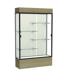 Waddell 2174pb-bz-dk Reliant 48 Inch W X 80 H 16 D Lighted Floor Case Plaque Back Dk. Bronze