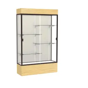 2174pb-bz-lv Waddell Reliant 48 Inch W X 80 H 16 D Lighted Floor Case Plaque Back Dk. Bronze
