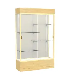 2174pb-gd-lv Waddell Reliant 48 Inch W X 80 H 16 D Lighted Floor Case Plaque Back Champagne