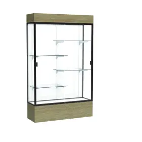 2174wb-bz-dk Waddell Reliant 48 Inch W X 80 H 16 D Lighted Floor Case White Back Dk. Bronze