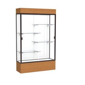 Waddell 2174wb-bz-mk Reliant 48 Inch W X 80 H 16 D Lighted Floor Case White Back Dk. Bronze