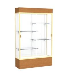 Waddell 2174wb-gd-mk Reliant 48 Inch W X 80 H 16 D Lighted Floor Case White Back Champagne