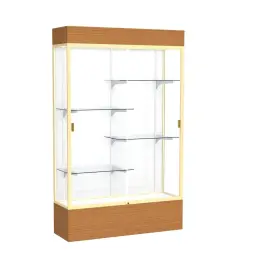 2174wb-gd-mk Waddell Reliant 48 Inch W X 80 H 16 D Lighted Floor Case White Back Champagne