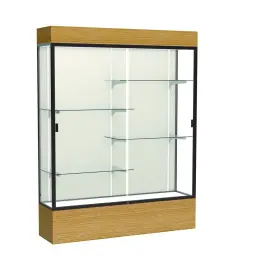 2175pb-bz-ak Waddell Reliant 60 Inch W X 80 H 16 D Lighted Floor Case Plaque Back Dk. Bronze