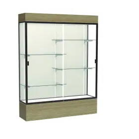 2175pb-bz-dk Waddell Reliant 60 Inch W X 80 H 16 D Lighted Floor Case Plaque Back Dk. Bronze