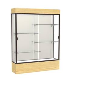 Waddell 2175pb-bz-lv Reliant 60 Inch W X 80 H 16 D Lighted Floor Case Plaque Back Dk. Bronze