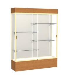 Waddell 2175pb-gd-mk Reliant 60 Inch W X 80 H 16 D Lighted Floor Case Plaque Back Champagne