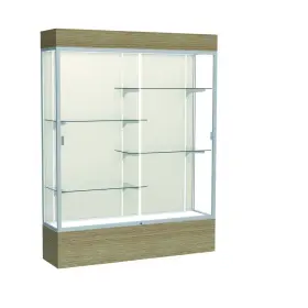 2175pb-sn-dk Waddell Reliant 60 Inch W X 80 H 16 D Lighted Floor Case Plaque Back Satin Finish