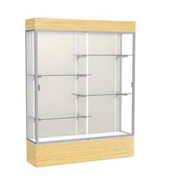 Waddell 2175pb-sn-lv Reliant 60 Inch W X 80 H 16 D Lighted Floor Case Plaque Back Satin Finish