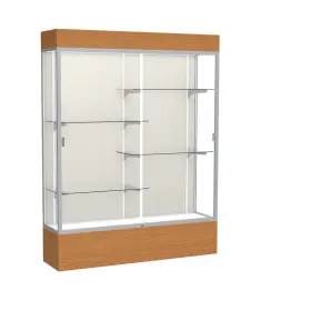 2175pb-sn-mk Waddell Reliant 60 Inch W X 80 H 16 D Lighted Floor Case Plaque Back Satin Finish
