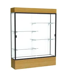 2175wb-bz-ak Waddell Reliant 60 Inch W X 80 H 16 D Lighted Floor Case White Back Dk. Bronze
