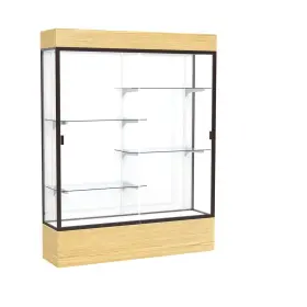 2175wb-bz-lv Waddell Reliant 60 Inch W X 80 H 16 D Lighted Floor Case White Back Dk. Bronze