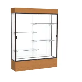 2175wb-bz-mk Waddell Reliant 60 Inch W X 80 H 16 D Lighted Floor Case White Back Dk. Bronze