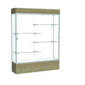 2175wb-sn-dk Waddell Reliant 60 Inch W X 80 H 16 D Lighted Floor Case White Back Satin Finish