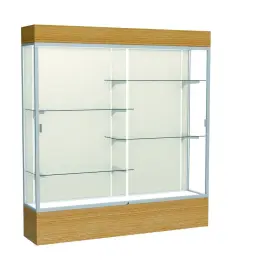 2176pb-sn-ak Waddell Reliant 72 Inch W X 80 H 16 D Lighted Floor Case Plaque Back Satin Finish