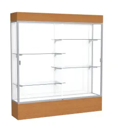 2176wb-sn-mk Waddell Reliant 72 Inch W X 80 H 16 D Lighted Floor Case White Back Satin Finish