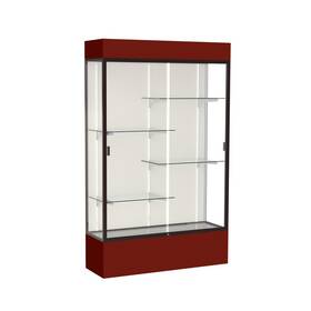 Waddell 3174pb-bz-mn Spirit 48 Inch W X 80 H 16 D Lighted Floor Case Plaque Back Dk. Bronze