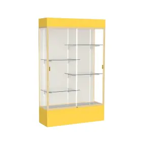 3174pb-gd-gr Waddell Spirit 48 Inch W X 80 H 16 D Lighted Floor Case Plaque Back Champagne 3174pb-gd-gr Waddell Spirit 48 Inch W X 80 H 16 D Lighted Floor Case Plaque Back Champagne