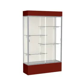 3174pb-sn-mn Waddell Spirit 48 Inch W X 80 H 16 D Lighted Floor Case Plaque Back Satin Finish