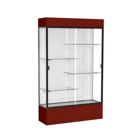 Waddell 3174wb-bz-mn Spirit 48 Inch W X 80 H 16 D Lighted Floor Case White Back Dk. Bronze