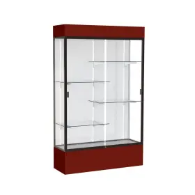 3174wb-bz-mn Waddell Spirit 48 Inch W X 80 H 16 D Lighted Floor Case White Back Dk. Bronze