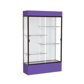 Waddell 3174wb-bz-pe Spirit 48 Inch W X 80 H 16 D Lighted Floor Case White Back Dk. Bronze