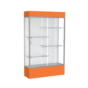 3174wb-sn-or Waddell Spirit 48 Inch W X 80 H 16 D Lighted Floor Case White Back Satin Finish