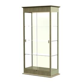 Waddell 694k-pb-dk Varsity 36 Inch W X 77 H 18 D Lighted Floor Case Sliding Doors Plaque Back
