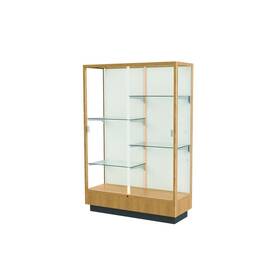 Waddell 891m-pb-h Heritage 48 Inch W X 70 H 18 D Floor Case Plaque Back Hardwood Natural