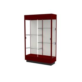 Waddell 893m-pb-c Heritage 48 Inch W X 76 H 18 D Floor Case Plaque Back Hardwood Cordovan