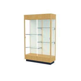 Waddell 893m-pb-h Heritage 48 Inch W X 76 H 18 D Floor Case Plaque Back Hardwood Natural